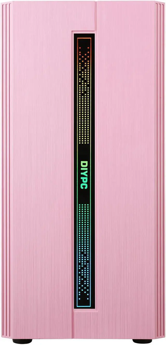 Alt view image 10 of 20 - DIYPC Rainbow-Flash-S1-P Pink Steel / Tempered Glass ATX Mid Tower Computer Case with 1 x 120mm Fan Pre-Installed