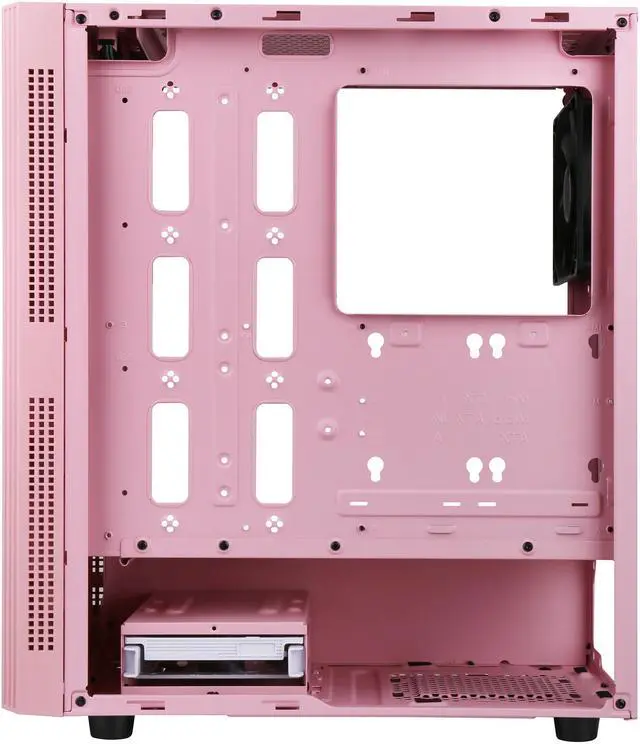Alt view image 17 of 20 - DIYPC Rainbow-Flash-S1-P Pink Steel / Tempered Glass ATX Mid Tower Computer Case with 1 x 120mm Fan Pre-Installed