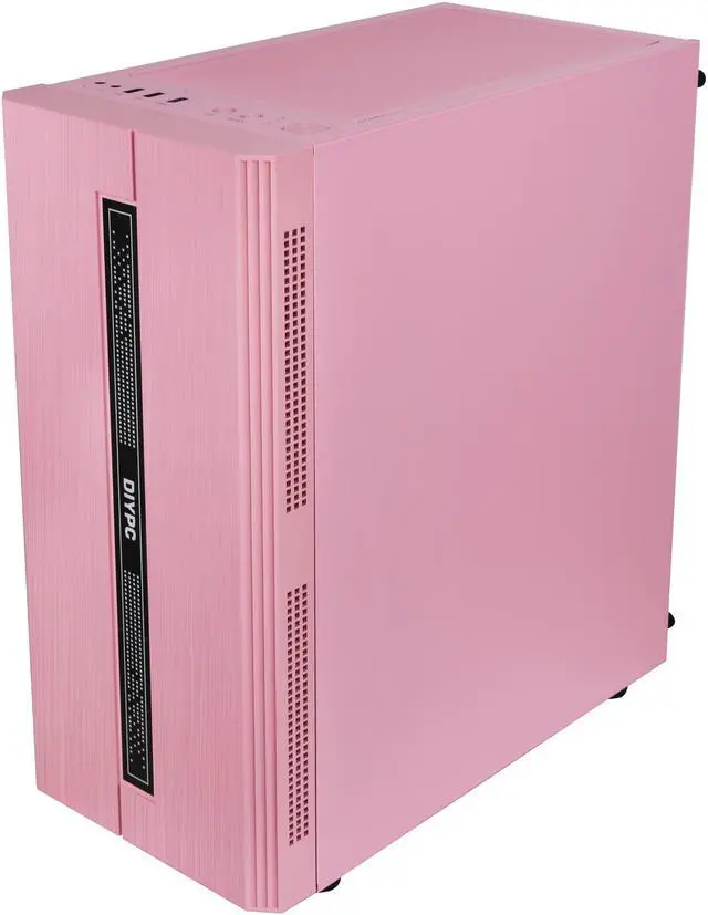 Alt view image 13 of 20 - DIYPC Rainbow-Flash-S1-P Pink Steel / Tempered Glass ATX Mid Tower Computer Case with 1 x 120mm Fan Pre-Installed