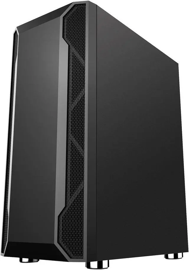 Alt view image 8 of 16 - DIYPC Spyker-BK-ARGB Black Steel / Tempered Glass ATX Mid Tower Computer Case with 1 x 120mm Halo ARGB LED Fan Pre-Installed