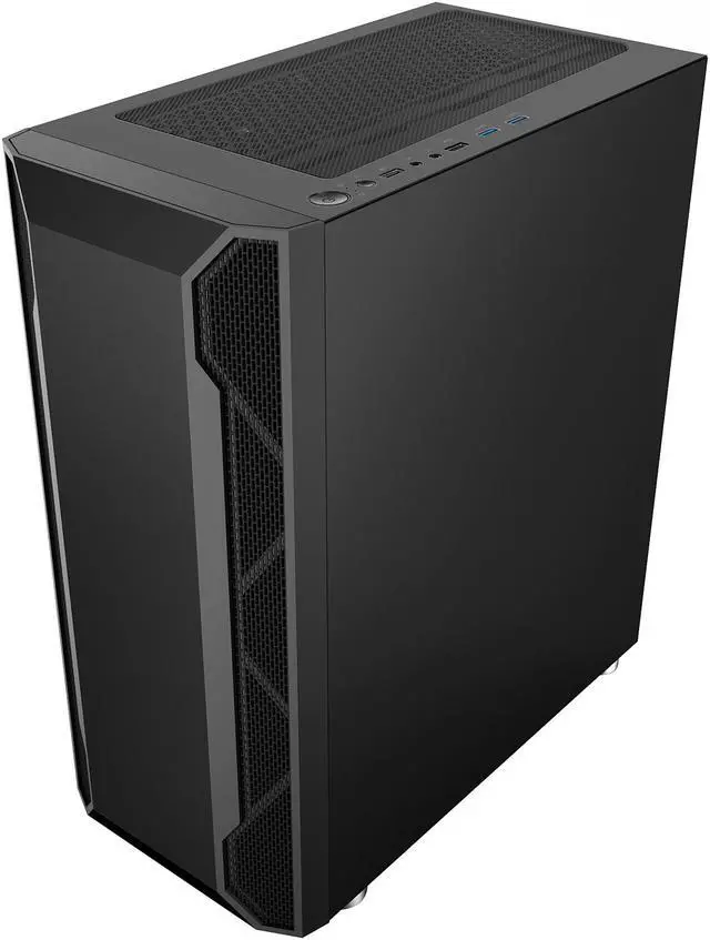 Alt view image 10 of 16 - DIYPC Spyker-BK-ARGB Black Steel / Tempered Glass ATX Mid Tower Computer Case with 1 x 120mm Halo ARGB LED Fan Pre-Installed