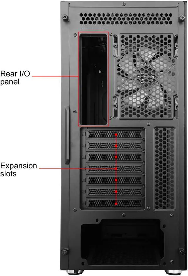 Alt view image 15 of 16 - DIYPC Spyker-BK-ARGB Black Steel / Tempered Glass ATX Mid Tower Computer Case with 1 x 120mm Halo ARGB LED Fan Pre-Installed