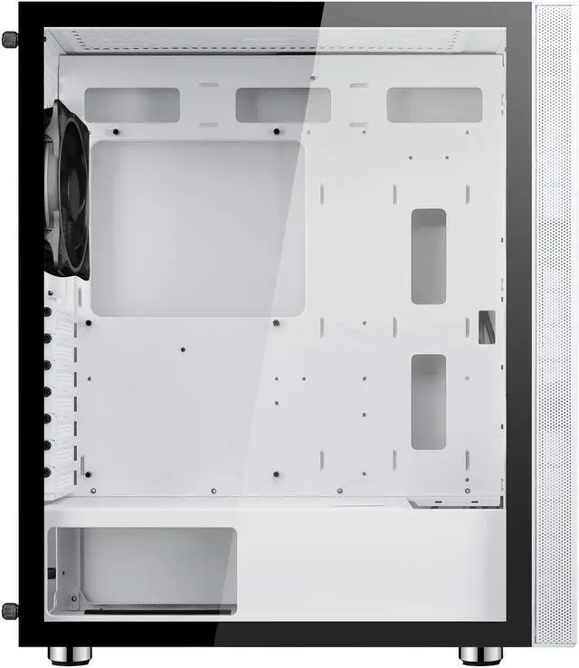 Alt view image 15 of 20 - DIYPC AVVUS-W-ARGB White Steel / Tempered Glass ATX Mid Tower Computer Case with 1 x 120mm Halo ARGB LED Fan Pre-Installed