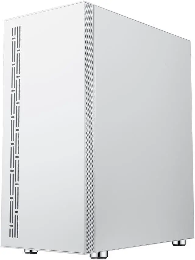 Alt view image 12 of 20 - DIYPC AVVUS-W-ARGB White Steel / Tempered Glass ATX Mid Tower Computer Case with 1 x 120mm Halo ARGB LED Fan Pre-Installed