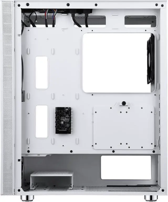Alt view image 16 of 20 - DIYPC AVVUS-W-ARGB White Steel / Tempered Glass ATX Mid Tower Computer Case with 1 x 120mm Halo ARGB LED Fan Pre-Installed