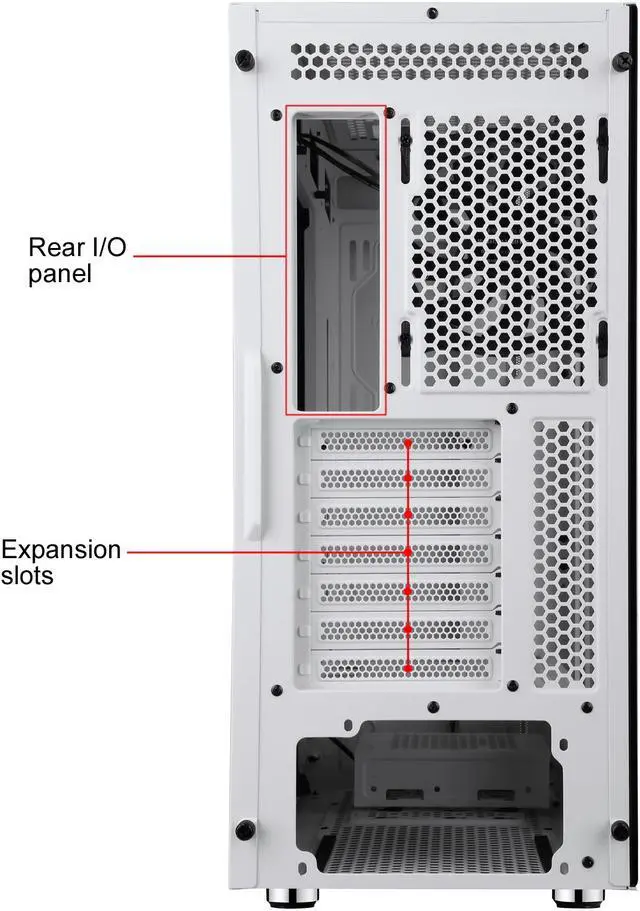 Alt view image 19 of 20 - DIYPC AVVUS-W-ARGB White Steel / Tempered Glass ATX Mid Tower Computer Case with 1 x 120mm Halo ARGB LED Fan Pre-Installed