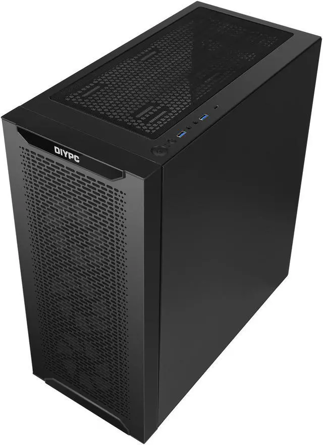 Alt view image 14 of 20 - DIYPC IDX7-BK-ARGB Black Steel / Tempered Glass ATX Mid Tower Computer Case with 4 x 120mm Halo ARGB LED Fans Pre-Installed