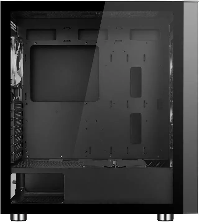 Alt view image 11 of 20 - DIYPC IDX7-BK-ARGB Black Steel / Tempered Glass ATX Mid Tower Computer Case with 4 x 120mm Halo ARGB LED Fans Pre-Installed