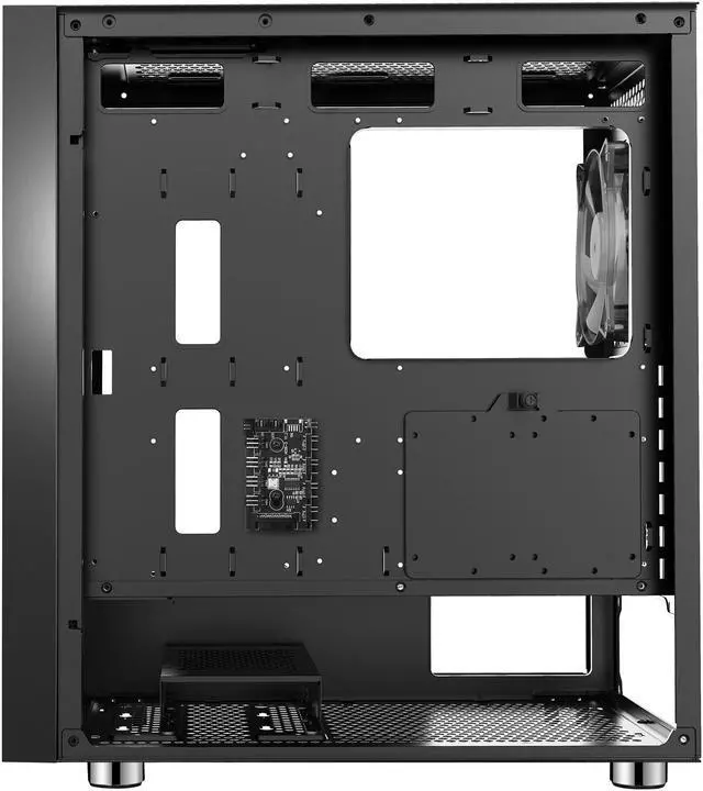 Alt view image 13 of 20 - DIYPC IDX7-BK-ARGB Black Steel / Tempered Glass ATX Mid Tower Computer Case with 4 x 120mm Halo ARGB LED Fans Pre-Installed