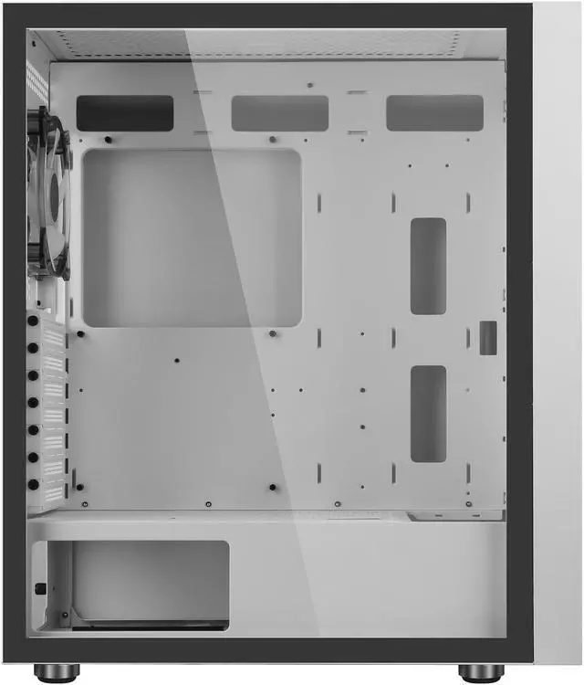 Alt view image 13 of 19 - DIYPC IDX1-W-ARGB White Steel / Tempered Glass ATX Mid Tower Computer Case with 1 x 120mm Halo ARGB LED Fan Pre-Installed