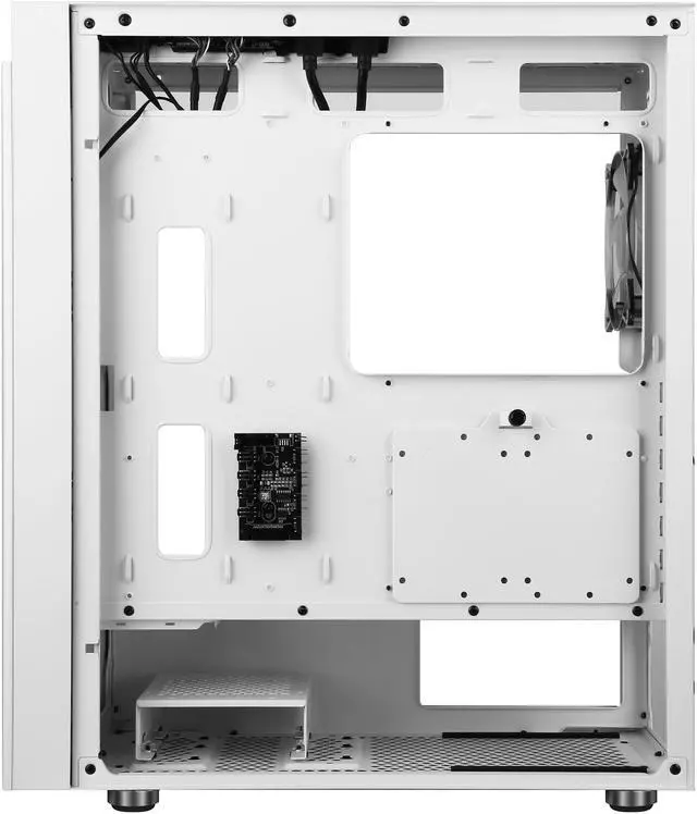 Alt view image 14 of 19 - DIYPC IDX1-W-ARGB White Steel / Tempered Glass ATX Mid Tower Computer Case with 1 x 120mm Halo ARGB LED Fan Pre-Installed