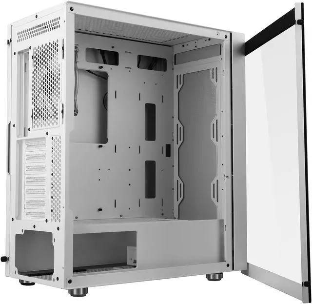 Alt view image 17 of 19 - DIYPC IDX1-W-ARGB White Steel / Tempered Glass ATX Mid Tower Computer Case with 1 x 120mm Halo ARGB LED Fan Pre-Installed