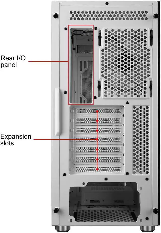 Alt view image 18 of 19 - DIYPC IDX1-W-ARGB White Steel / Tempered Glass ATX Mid Tower Computer Case with 1 x 120mm Halo ARGB LED Fan Pre-Installed