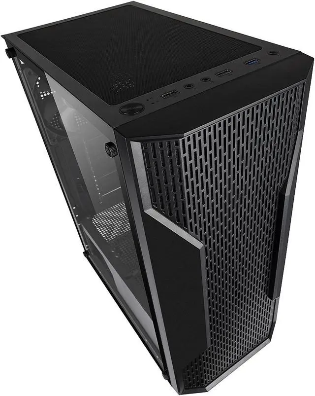 Alt view image 5 of 13 - DIYPC DIY-A9-BK Black USB3.0 Steel /Tempered Glass ATX Mid Tower Computer Case, 1x120mm Fan x Rear (Pre-Installed)