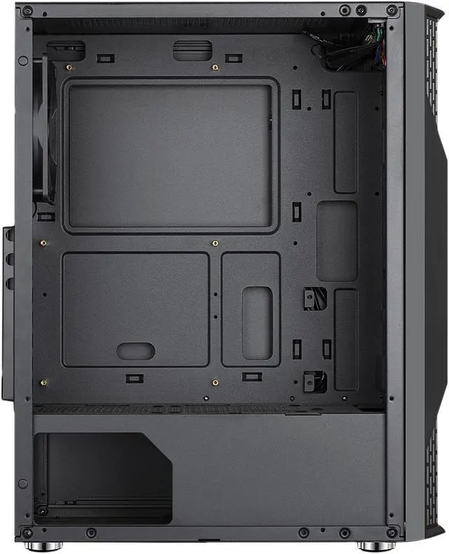 Alt view image 9 of 13 - DIYPC DIY-A9-BK Black USB3.0 Steel /Tempered Glass ATX Mid Tower Computer Case, 1x120mm Fan x Rear (Pre-Installed)