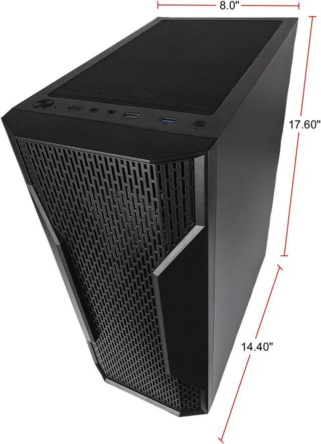 Alt view image 8 of 13 - DIYPC DIY-A9-BK Black USB3.0 Steel /Tempered Glass ATX Mid Tower Computer Case, 1x120mm Fan x Rear (Pre-Installed)