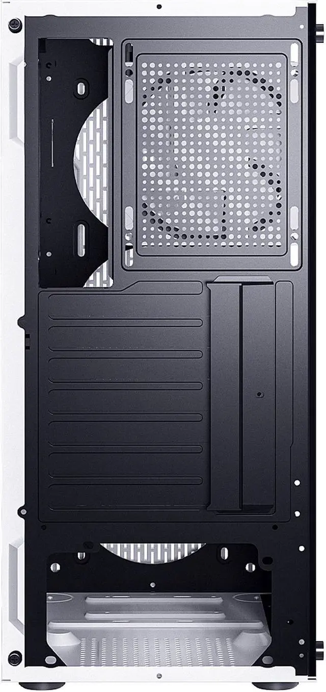 Alt view image 11 of 13 - DIYPC DIY-A9-W White USB3.0 Steel /Tempered Glass ATX Mid Tower Computer Case, 1 x 120mm White Fan x Rear (Pre-Installed)