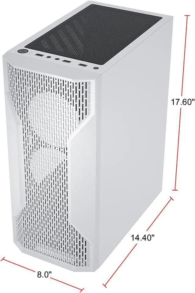 Alt view image 10 of 13 - DIYPC DIY-A9-W White USB3.0 Steel /Tempered Glass ATX Mid Tower Computer Case, 1 x 120mm White Fan x Rear (Pre-Installed)