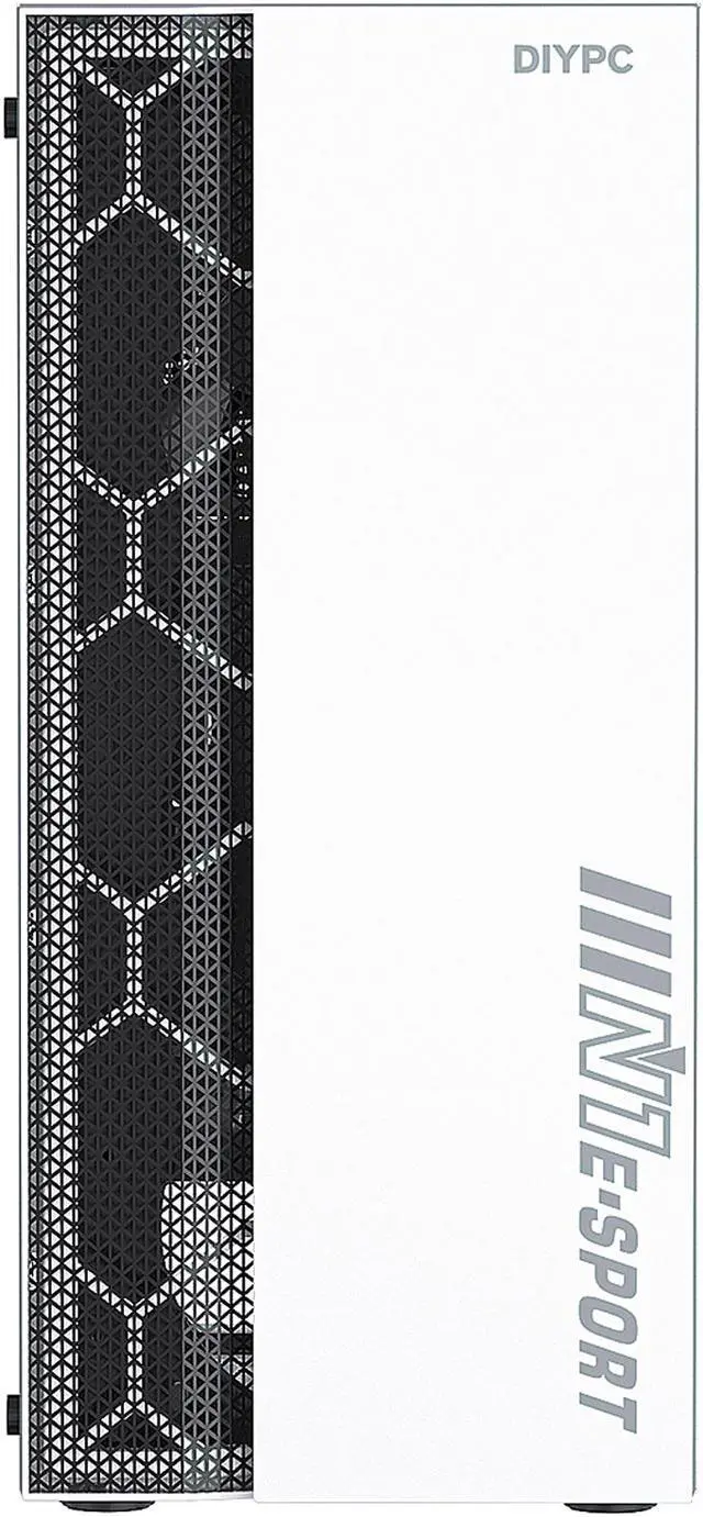 Alt view image 3 of 13 - DIYPC DIY-S08-W White USB 3.0 Steel / Tempered Glass ATX Mid Tower Computer Case, 1 x 120mm Fan x Rear (Pre-Installed)