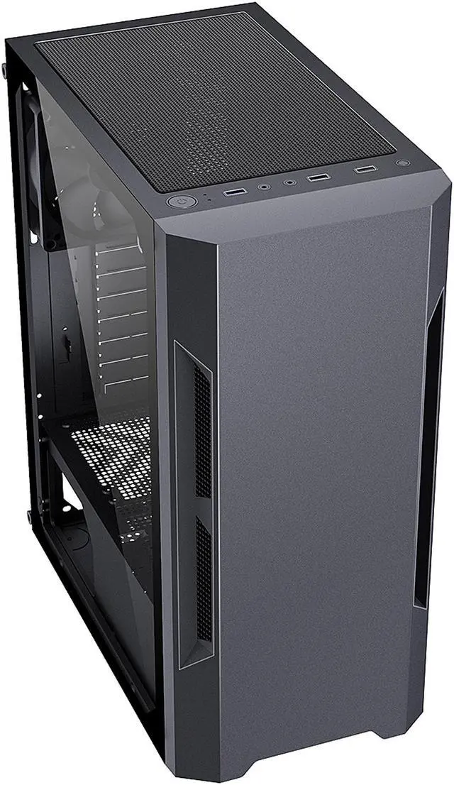 Alt view image 5 of 13 - DIYPC DIY-F21-BK Black USB 3.0 Steel / Tempered Glass ATX Mid Tower Computer Case, 1 x 120mm Fan x Rear (Pre-Installed)