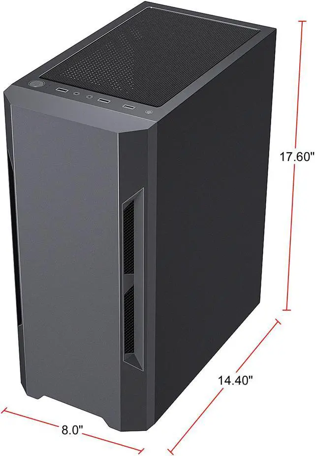 Alt view image 8 of 13 - DIYPC DIY-F21-BK Black USB 3.0 Steel / Tempered Glass ATX Mid Tower Computer Case, 1 x 120mm Fan x Rear (Pre-Installed)