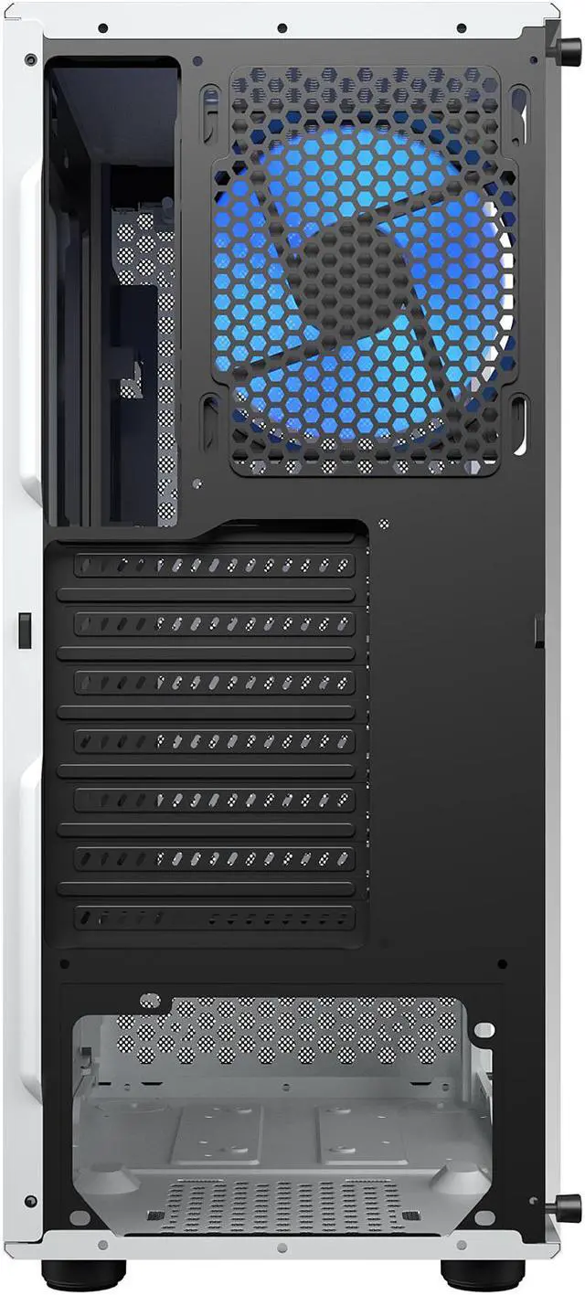 Alt view image 8 of 9 - DIYPC DIY-Mesh-W Black / White Steel / Magnetic Tempered Glass ATX Mid Tower Computer Case