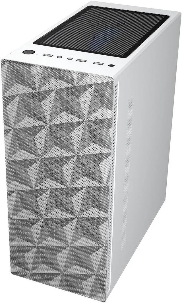 Alt view image 5 of 9 - DIYPC DIY-Mesh-W Black / White Steel / Magnetic Tempered Glass ATX Mid Tower Computer Case