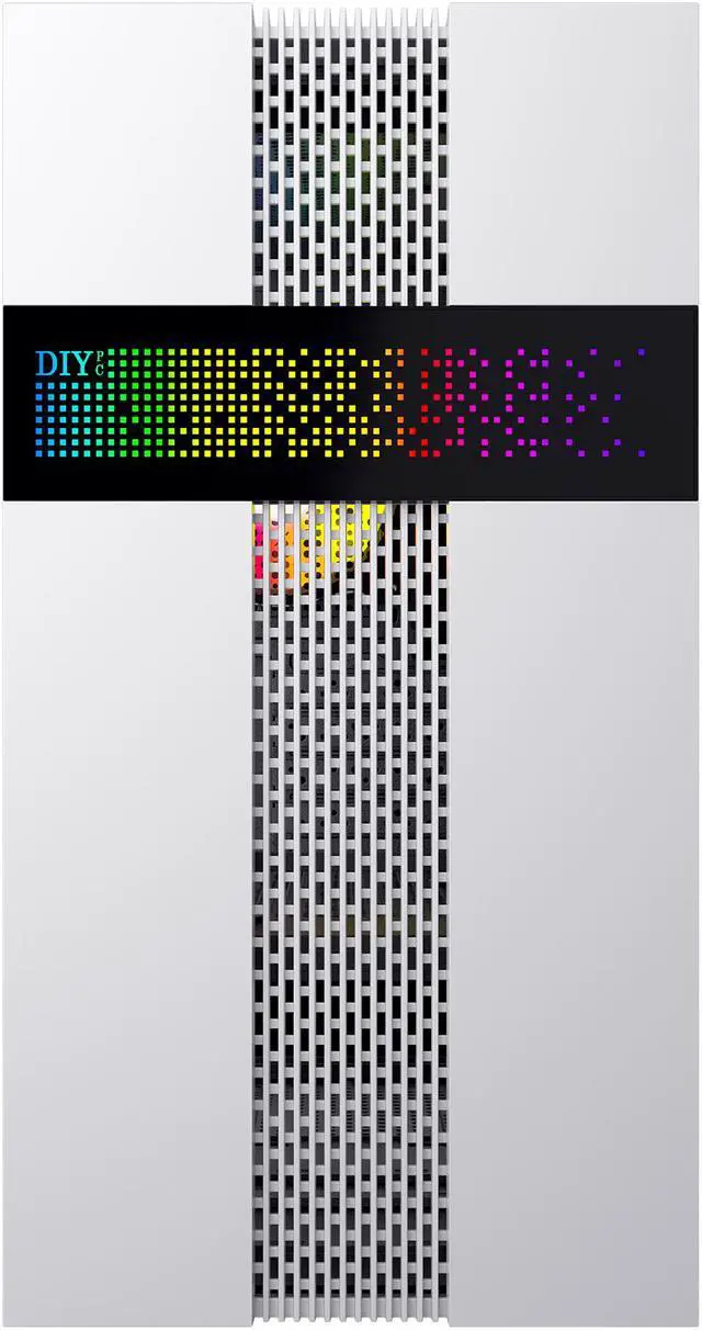 Alt view image 3 of 12 - DIYPC ARGB-Q8-W White USB 3.0 Steel / Tempered Glass Micro-ATX Mid Tower Computer Case, 1x 120mm ARGB Fan x Rear (Pre-Installed)