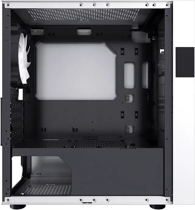 Alt view image 8 of 12 - DIYPC ARGB-Q8-W White USB 3.0 Steel / Tempered Glass Micro-ATX Mid Tower Computer Case, 1x 120mm ARGB Fan x Rear (Pre-Installed)