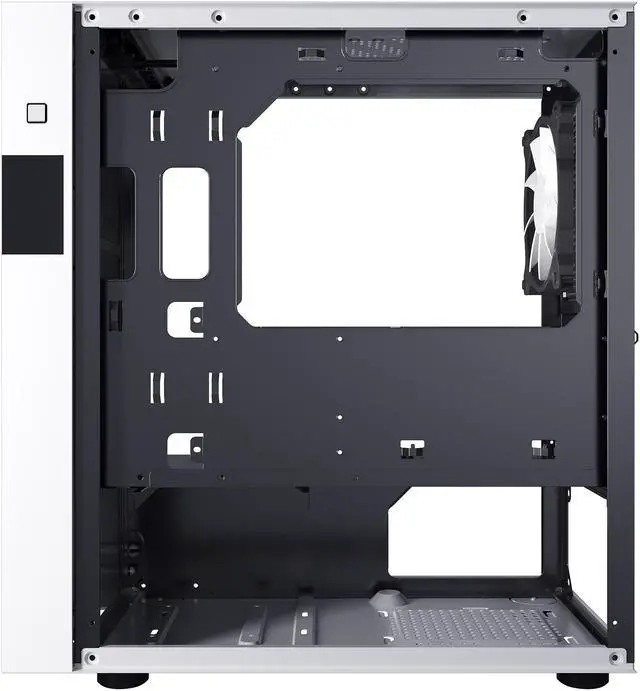 Alt view image 9 of 12 - DIYPC ARGB-Q8-W White USB 3.0 Steel / Tempered Glass Micro-ATX Mid Tower Computer Case, 1x 120mm ARGB Fan x Rear (Pre-Installed)