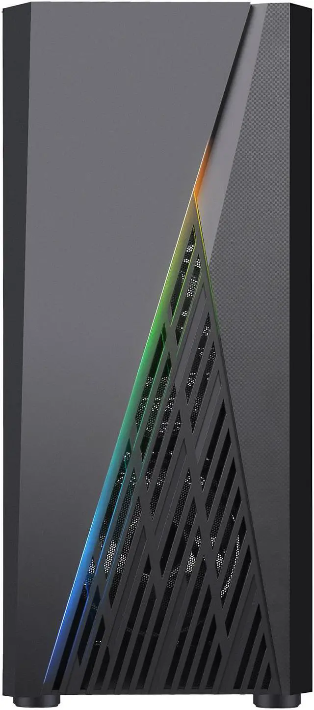 Alt view image 10 of 20 - DIYPC S1-BK-ARGB Black USB3.0 Steel/ Tempered Glass ATX Mid Tower Gaming Computer Case w/ Addressable RGB LED Strip on Front Panel, 1 x 120mm ARGB LED Fan x Rear