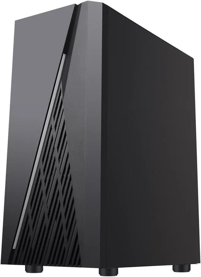 Alt view image 11 of 20 - DIYPC S1-BK-ARGB Black USB3.0 Steel/ Tempered Glass ATX Mid Tower Gaming Computer Case w/ Addressable RGB LED Strip on Front Panel, 1 x 120mm ARGB LED Fan x Rear