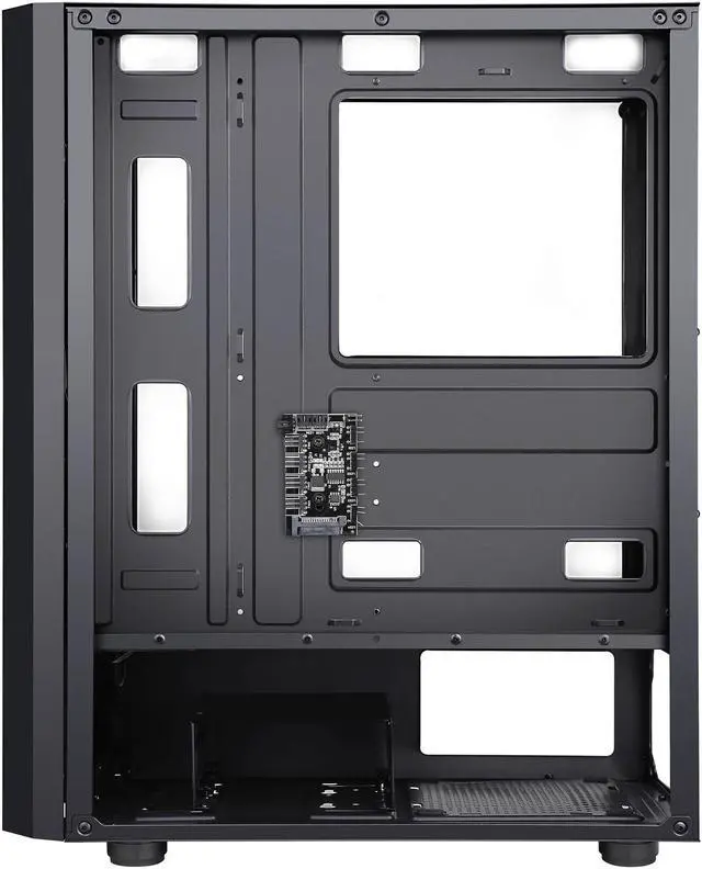 Alt view image 14 of 20 - DIYPC S1-BK-ARGB Black USB3.0 Steel/ Tempered Glass ATX Mid Tower Gaming Computer Case w/ Addressable RGB LED Strip on Front Panel, 1 x 120mm ARGB LED Fan x Rear
