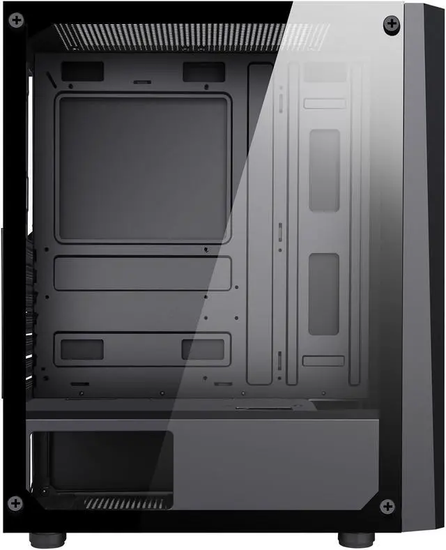 Alt view image 12 of 20 - DIYPC S1-BK-ARGB Black USB3.0 Steel/ Tempered Glass ATX Mid Tower Gaming Computer Case w/ Addressable RGB LED Strip on Front Panel, 1 x 120mm ARGB LED Fan x Rear