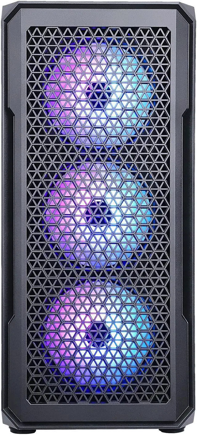 Alt view image 11 of 20 - DIYPC S3-BK-ARGB Black USB3.0 Steel/ Tempered Glass ATX Mid Tower Gaming Computer Case w/ Tempered Glass Panel and 3 x ARGB LED Fans x Front (Pre-Installed)