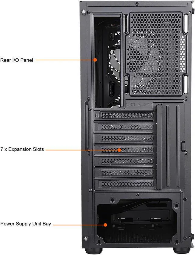 Alt view image 20 of 20 - DIYPC S3-BK-ARGB Black USB3.0 Steel/ Tempered Glass ATX Mid Tower Gaming Computer Case w/ Tempered Glass Panel and 3 x ARGB LED Fans x Front (Pre-Installed)
