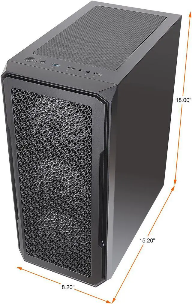 Alt view image 17 of 20 - DIYPC S3-BK-ARGB Black USB3.0 Steel/ Tempered Glass ATX Mid Tower Gaming Computer Case w/ Tempered Glass Panel and 3 x ARGB LED Fans x Front (Pre-Installed)