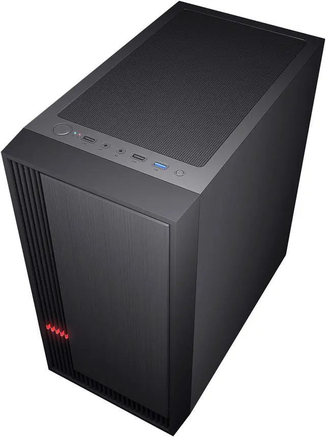 Alt view image 8 of 12 - DIYPC DIY-A5-BK Black Steel / Magnetic Tempered Glass Micro ATX Tower Computer Case