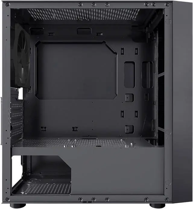 Alt view image 4 of 12 - DIYPC DIY-A5-BK Black Steel / Magnetic Tempered Glass Micro ATX Tower Computer Case