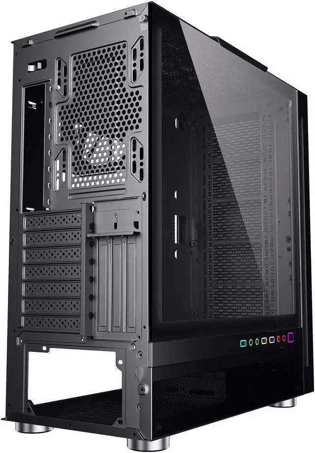 Alt view image 9 of 11 - DIYPC IDX6-BK-RGB Black Steel / Tempered Glass ATX Mid Tower Computer Case
