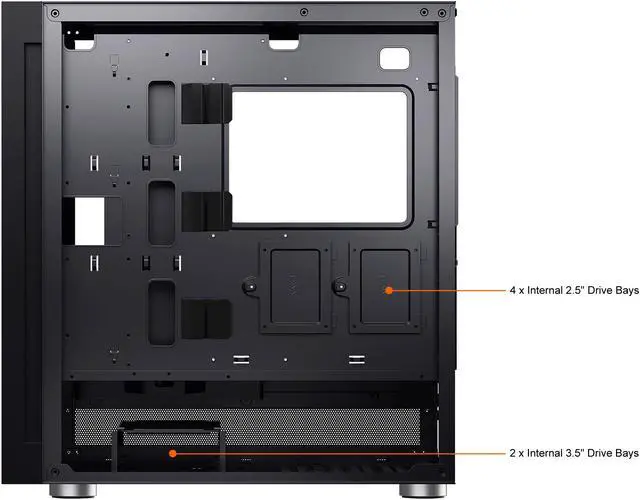 Alt view image 7 of 11 - DIYPC IDX6-BK-RGB Black Steel / Tempered Glass ATX Mid Tower Computer Case