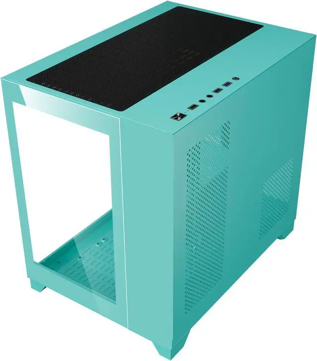Alt view image 5 of 8 - DIYPC ARGB-Q3-Green USB3.0 Tempered Glass Micro ATX Green Gaming Computer Case w/ Dual Tempered Glass Panel and 3 x ARGB Fans (Pre-Installed)
