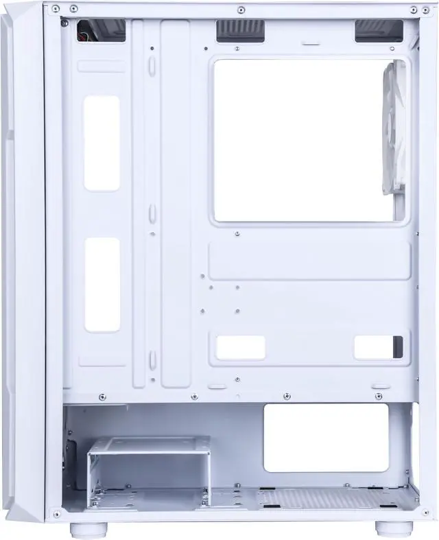 Alt view image 9 of 12 - DIYPC S3-W-LED White USB3.0 Steel ATX Mid Tower Gaming Computer Case w/ 4 x 120mm Autoflow Rainbow LED Fans x Front (Pre-Installed)