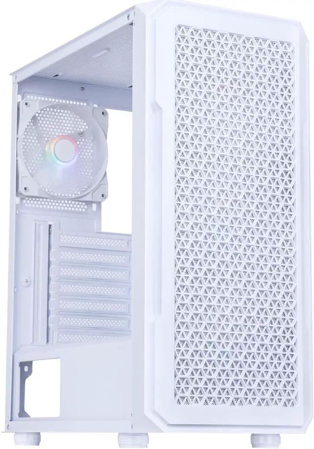 Alt view image 6 of 12 - DIYPC S3-W-LED White USB3.0 Steel ATX Mid Tower Gaming Computer Case w/ 4 x 120mm Autoflow Rainbow LED Fans x Front (Pre-Installed)