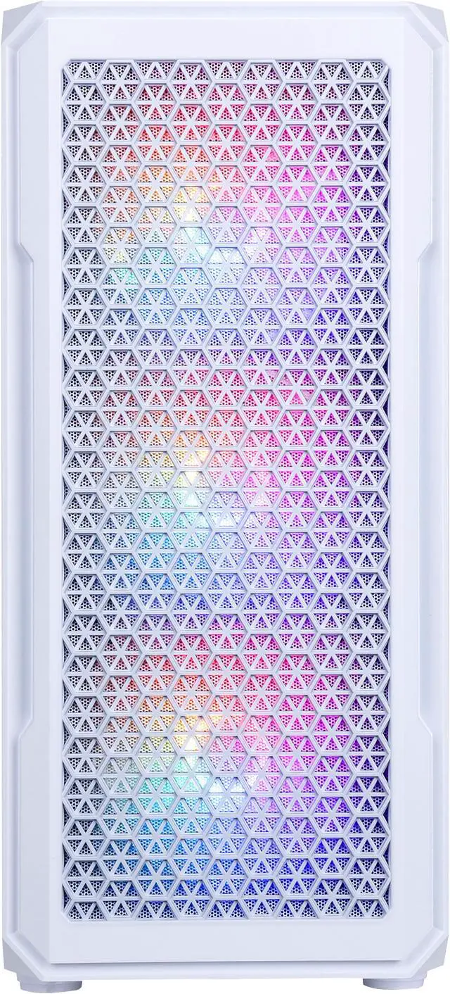Alt view image 4 of 12 - DIYPC S3-W-LED White USB3.0 Steel ATX Mid Tower Gaming Computer Case w/ 4 x 120mm Autoflow Rainbow LED Fans x Front (Pre-Installed)