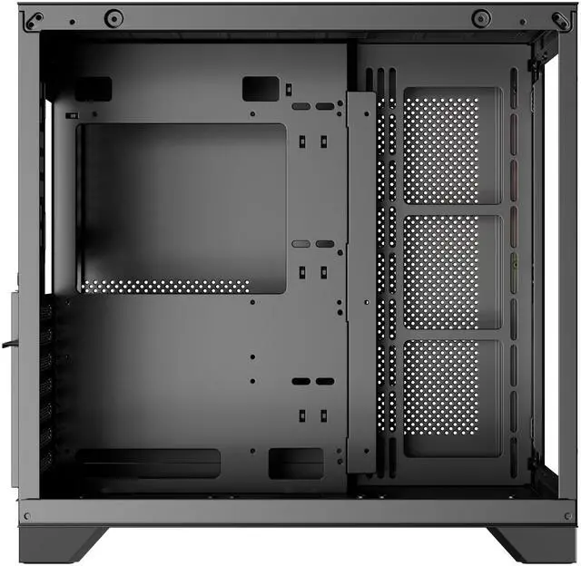 Alt view image 15 of 16 - DIYPC ARGB-Q10-BK Black USB3.0 ATX Mid Tower Gaming Computer Case w/ Frameless Dual Tempered Glass Panel and 4 x ARGB 120mm Fans (Pre-Installed), Support 360mm AIO
