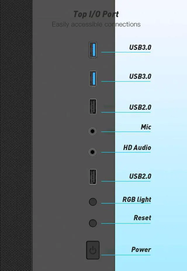 Alt view image 5 of 16 - DIYPC ARGB-Q10-BK Black USB3.0 ATX Mid Tower Gaming Computer Case w/ Frameless Dual Tempered Glass Panel and 4 x ARGB 120mm Fans (Pre-Installed), Support 360mm AIO