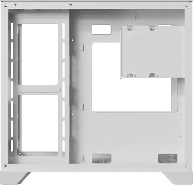 Alt view image 4 of 6 - DIYPC DIY-CUBE01-W White USB3.0 Tempered Glass Micro ATX Gaming Computer Case w/ Dual Tempered Glass Panel. Fans Not Included