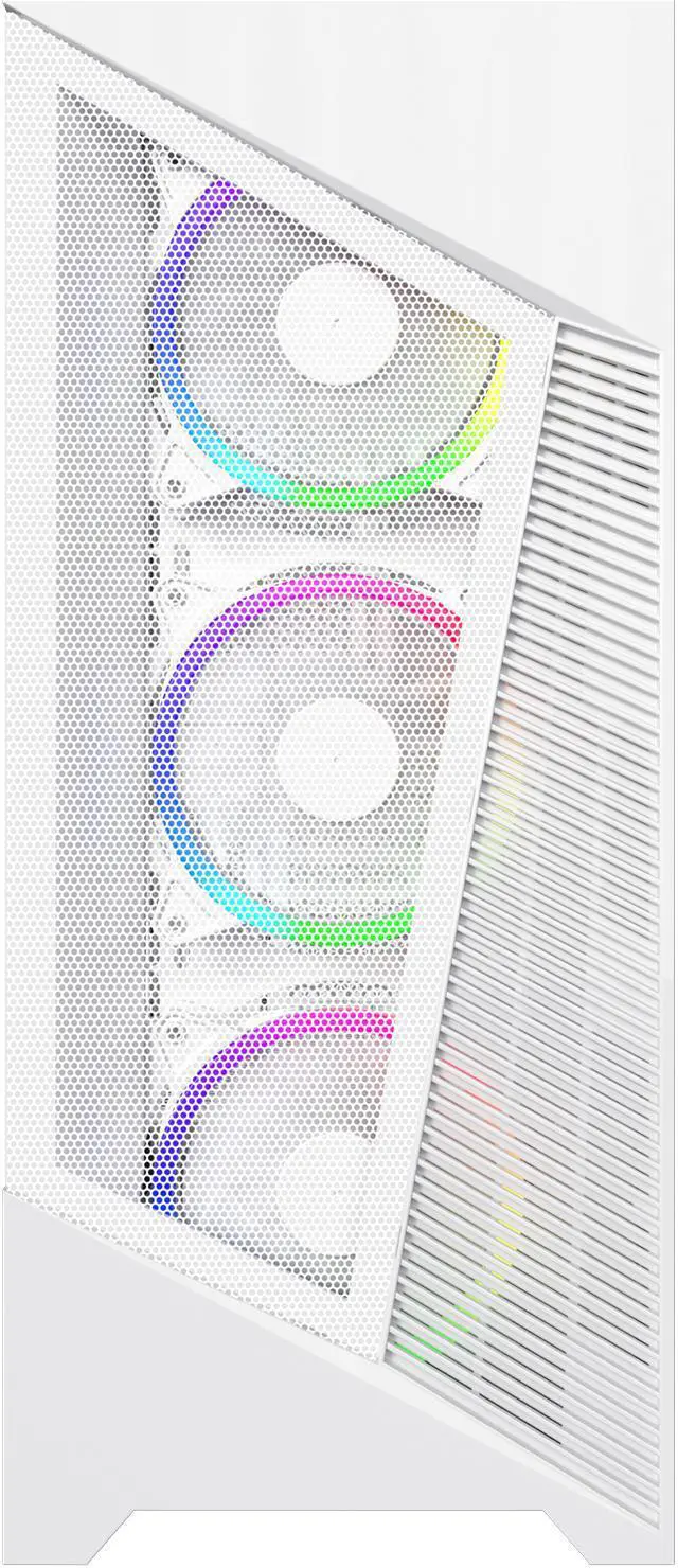 Alt view image 3 of 6 - DIYPC Rainbow-Flash-F1-W White USB 3.0 Steel / Tempered Glass ATX Mid Tower Computer Case, 4 x 120mm Autoflow Rainbow LED Fans (Pre-Installed)
