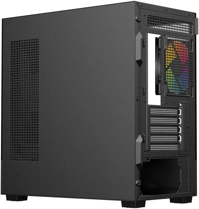 Alt view image 11 of 11 - DIYPC ARGB-N1-BK Black USB3.0 /Type C Micro ATX Gaming Computer Case w/ Frameless Dual Tempered Glass Panel and 3 x ARGB 120mm Fans (Pre-Installed). Support 4090TI GPU and 360mm AIO